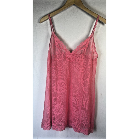 Victoria's Secret Other - Victoria's Secret Womens Lingerie Top Camisole Lace cami Pink large silk blend